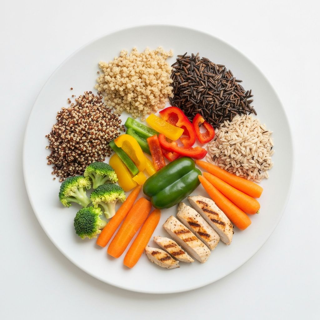 Assiette équilibrée avec aliments nutritifs